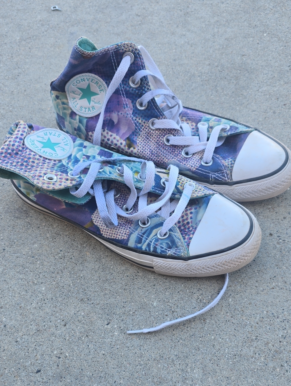 Converse Womens High Top Sneakers - Purple Teal Multi